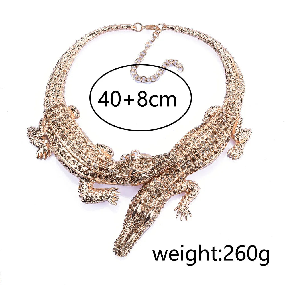 2026 New Fashion Double Crocodile Choker Necklace