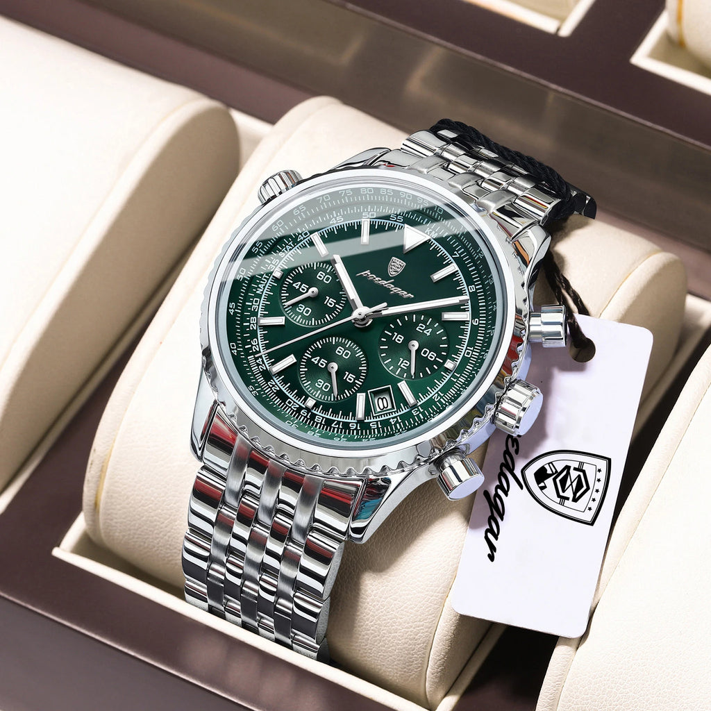POEDAGAR Luxury Watches For Man Date Chronograph