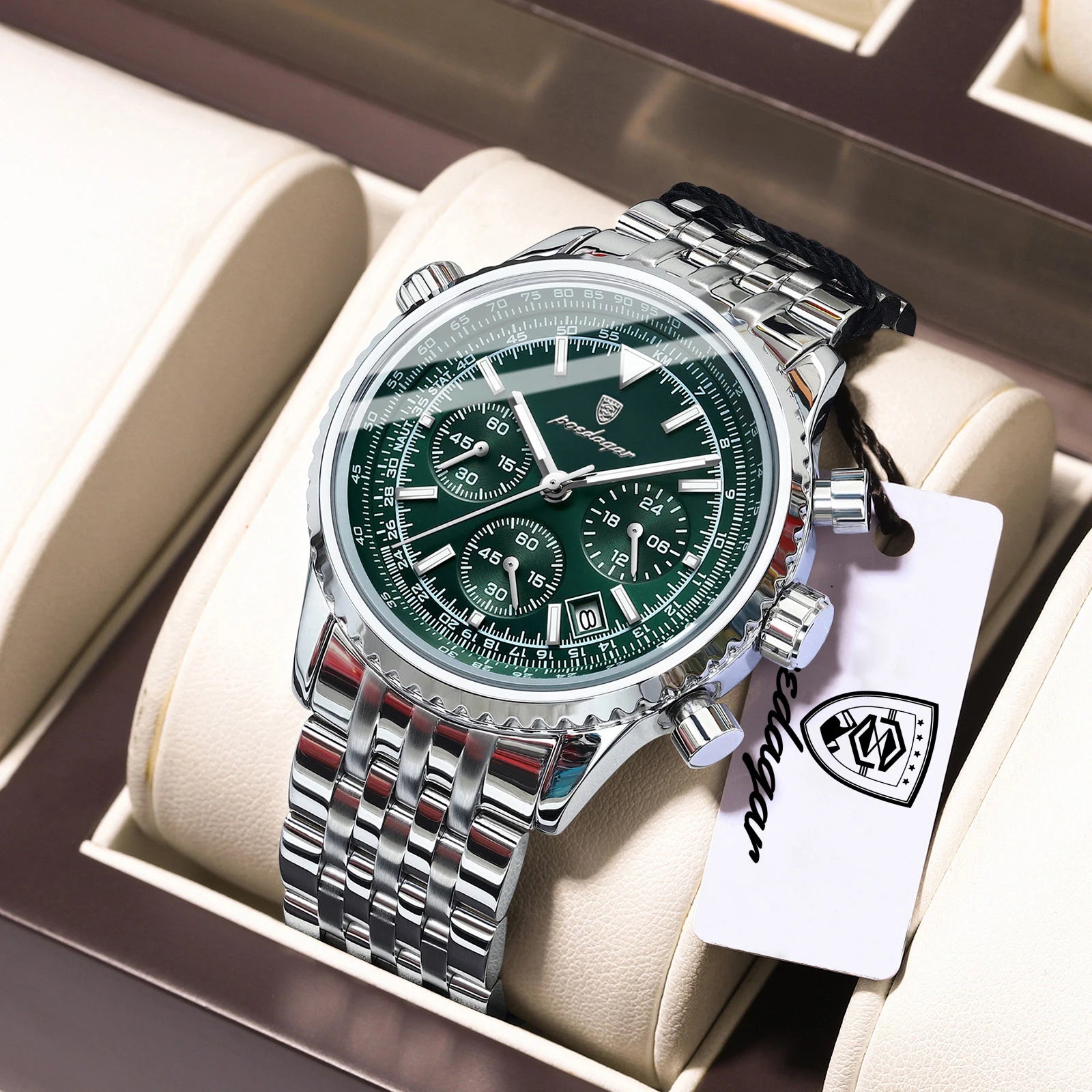 POEDAGAR Luxury Watches For Man Date Chronograph