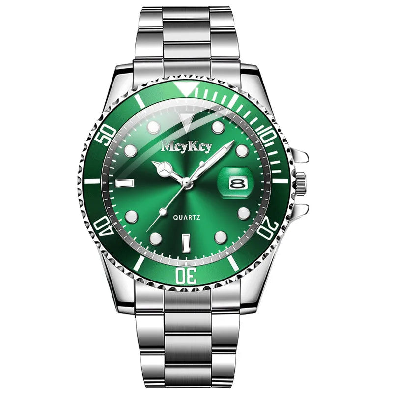 Fashion Men Business Watches Stainless Steel Band Men - United States / Green 1, United States / Green-1