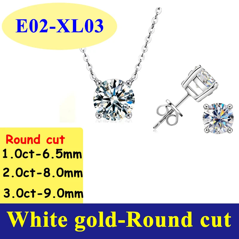 0.5-3CT D Color VVS1 Moissanite Diamond Women's