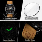 POEDAGAR Fashion Business Men Quartz Watch Waterproof