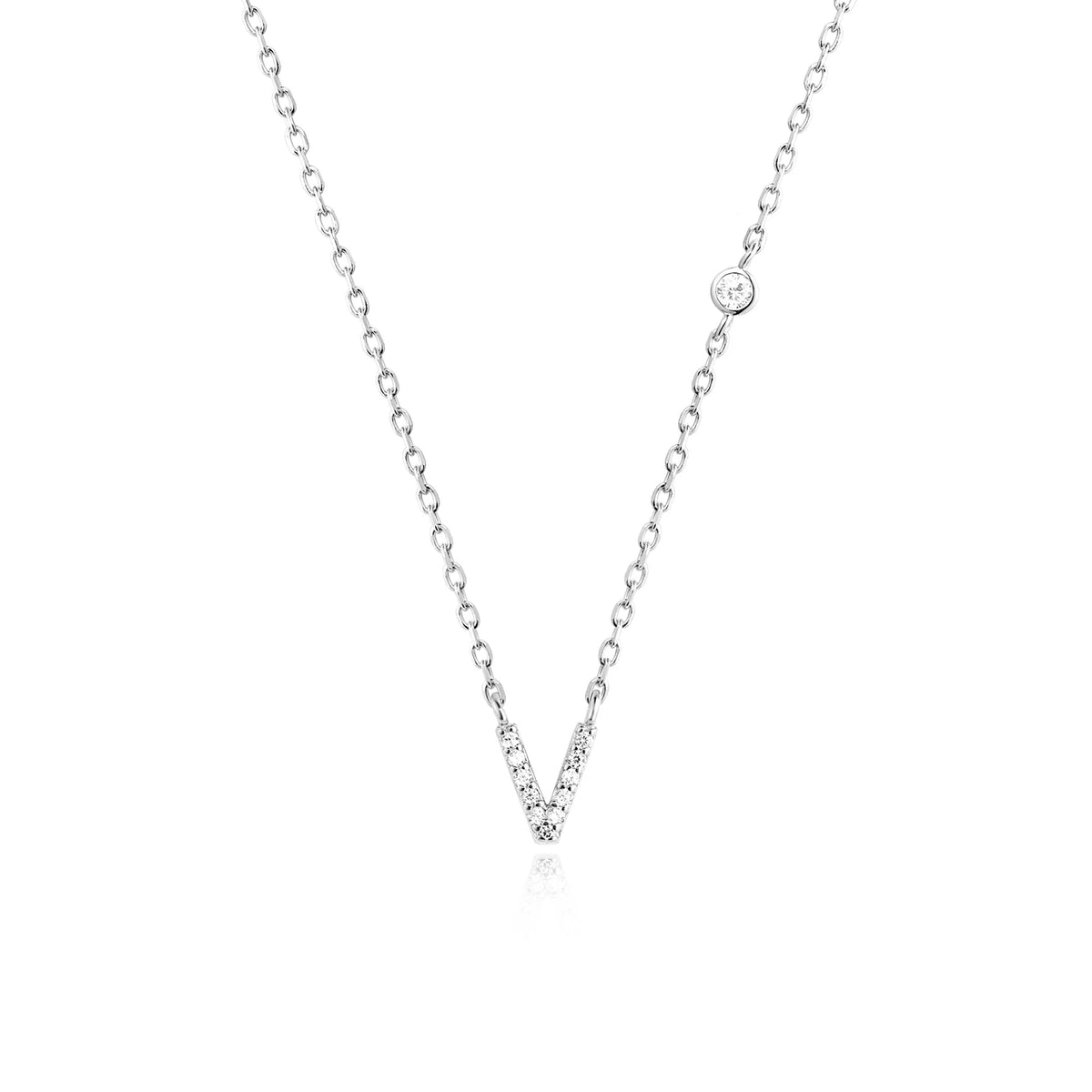 ANDYWEN 925 Sterling Silver Gold Small 26 Letters A- Z - Silver V