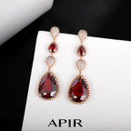 Apir Granat-Wassertropfenohrringe für Damen, Bohemian