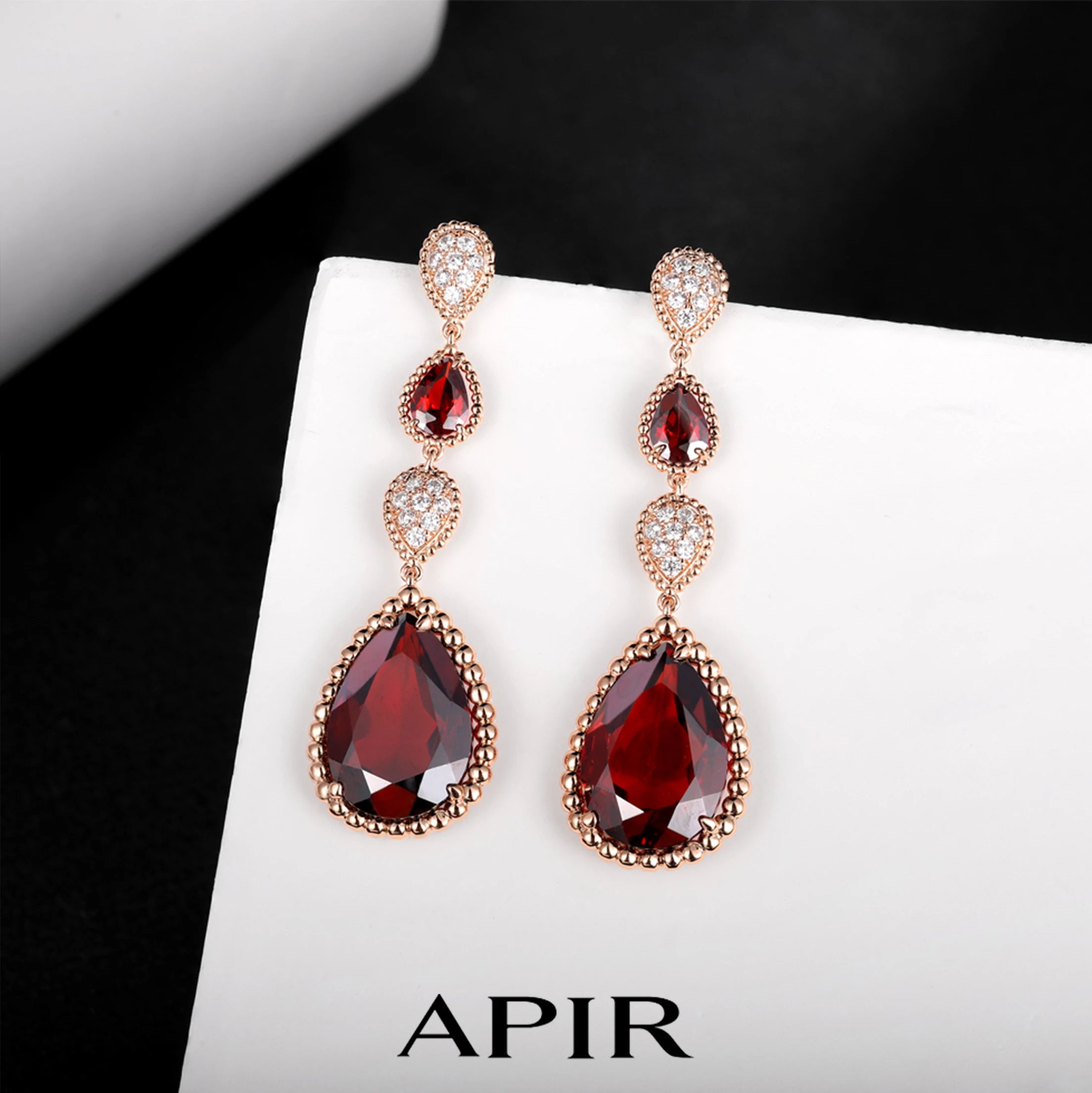 Apir Garnet Water Drop Earrings for Woman Bohemian