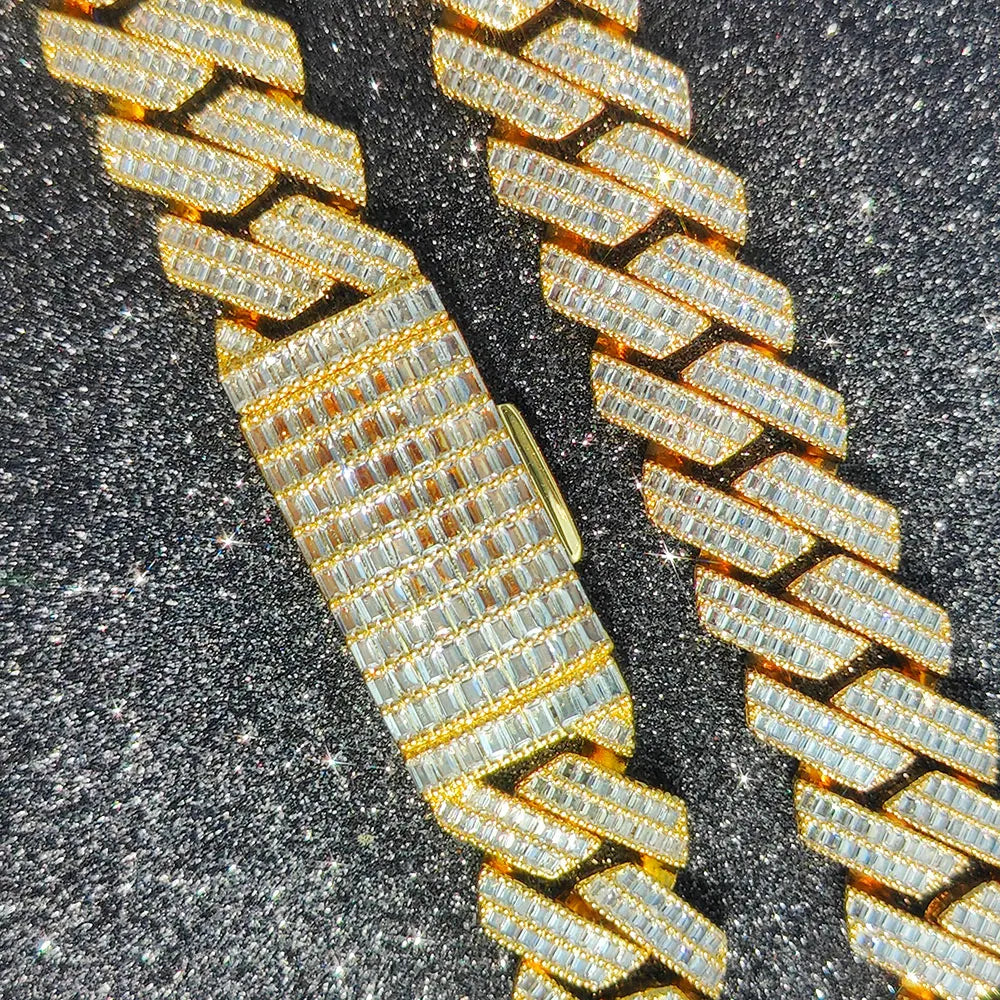 Hip Hop Two Stone 20mm Heavy Choker Necklace 2