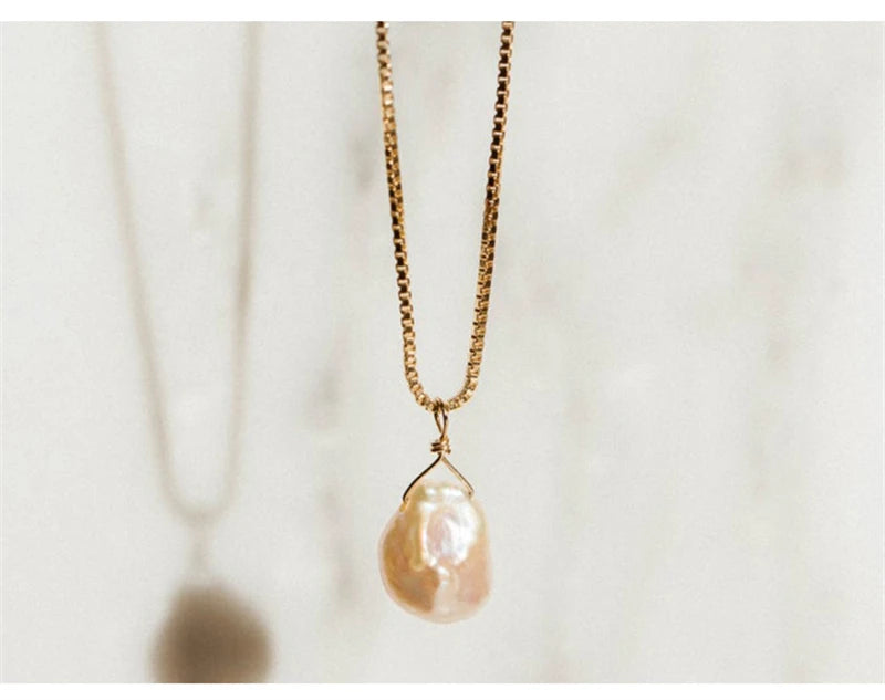 Natural Baroque Pearl Necklace Handmade Jewelry