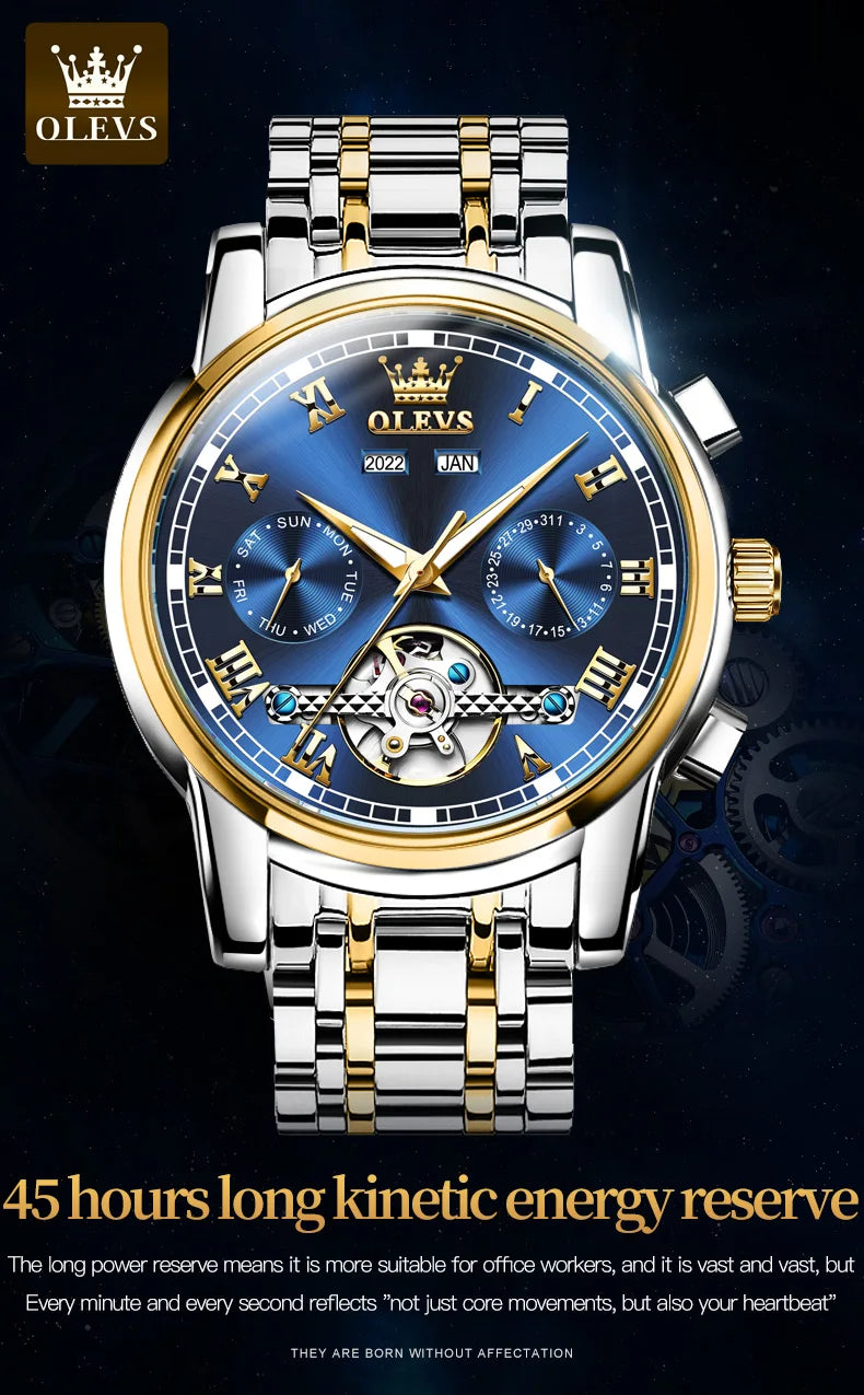 Olevs Automatic Mechanical Watch for Men Date