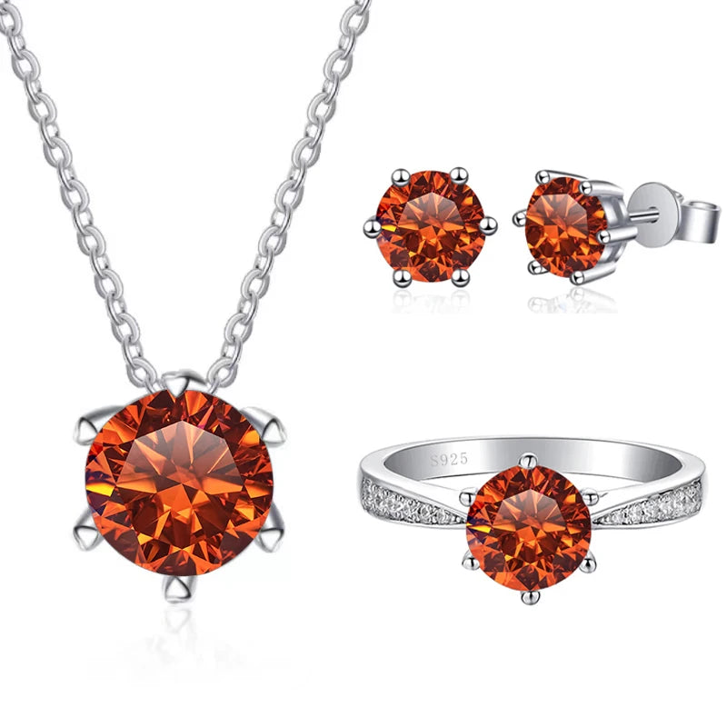 JoyceJelly Moissanite Jewelry Set With 1CT D Color