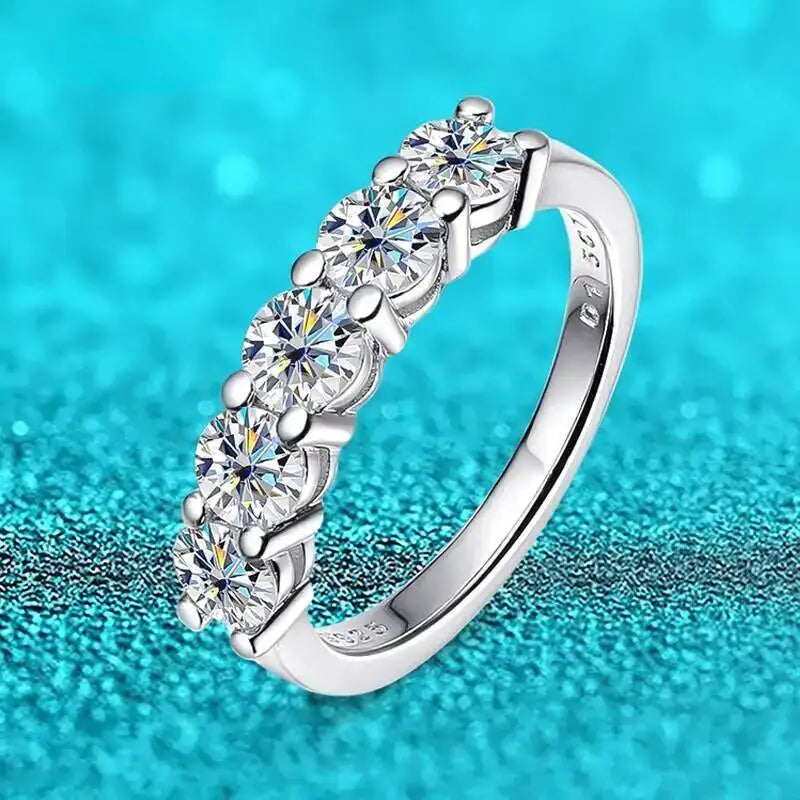 SG White Gold D Color 4mm Moissanite Ring For
