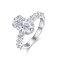 Super Flash 3ct 7x12MM Elliptical Moissanite Ring