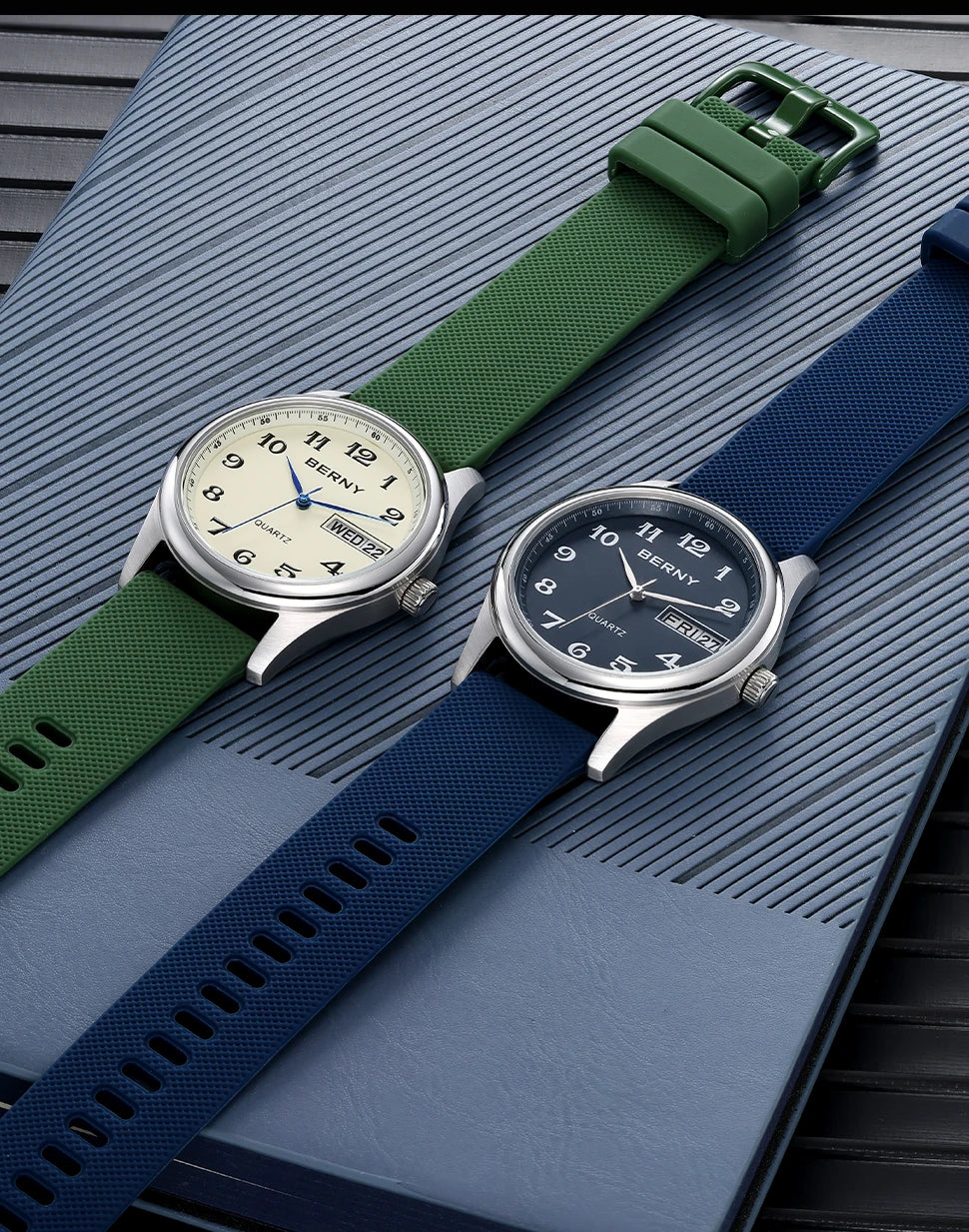 Berny Men's Watches Calendar Weeks Quartz Men.