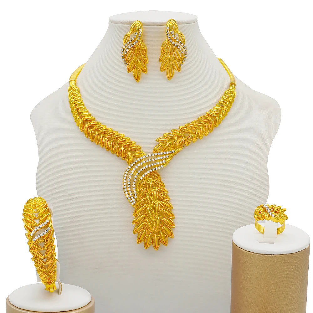 Dubai Women Gold Color Jewelry Sets African Wedding - BJ815-E4