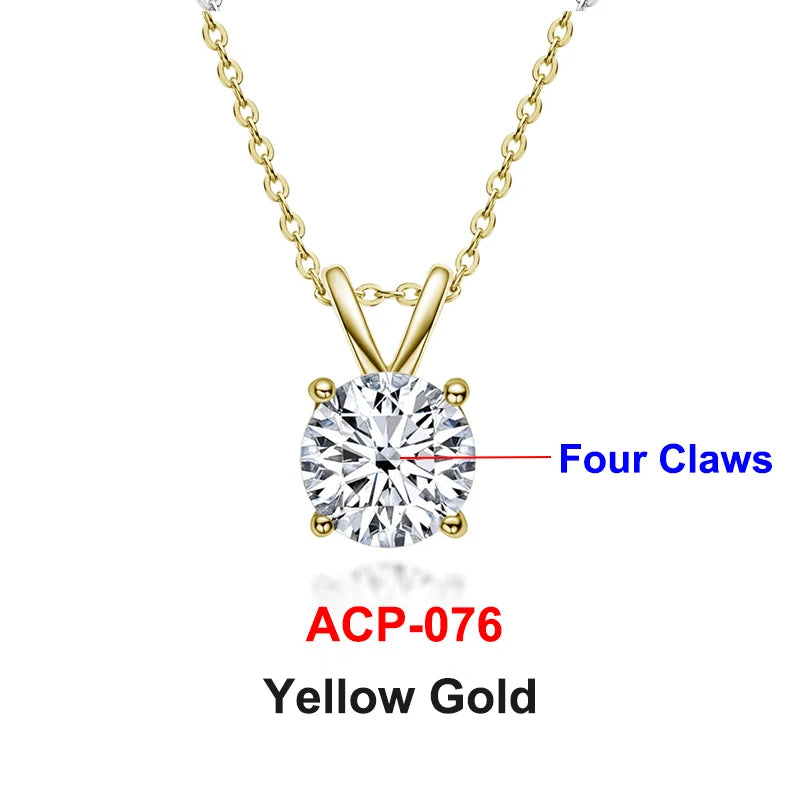 PureMax 1ct 2ct 3ct D Color VVS1 Moissanite Diamond - XL02-yellow / 2ct / 45cm-add box, XL02-yellow / 2ct / 45cm-add bag, XL02-yellow / 3ct / 45cm-add box, XL02-yellow / 3ct / 45cm-add bag, XL02-yellow / 1ct / 45cm-add box, XL02-yellow / 1ct / 45cm-add bag