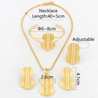 4-teiliges Geometrie-Schmuckset runder Anhänger