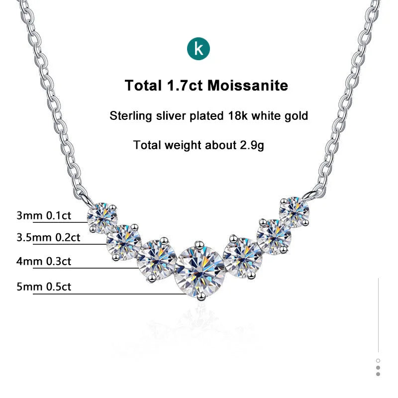 Moissanite Necklace For Woman Wedding Fine Jewely