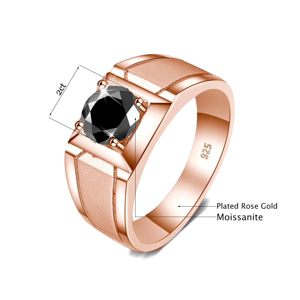 Sdoou 2 Ct Moissanite Rings Pass Diamond Test D