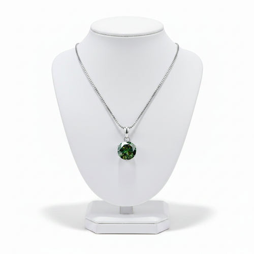 1Carat Genuine Moissanite Pendant Necklace for Women - green / United States