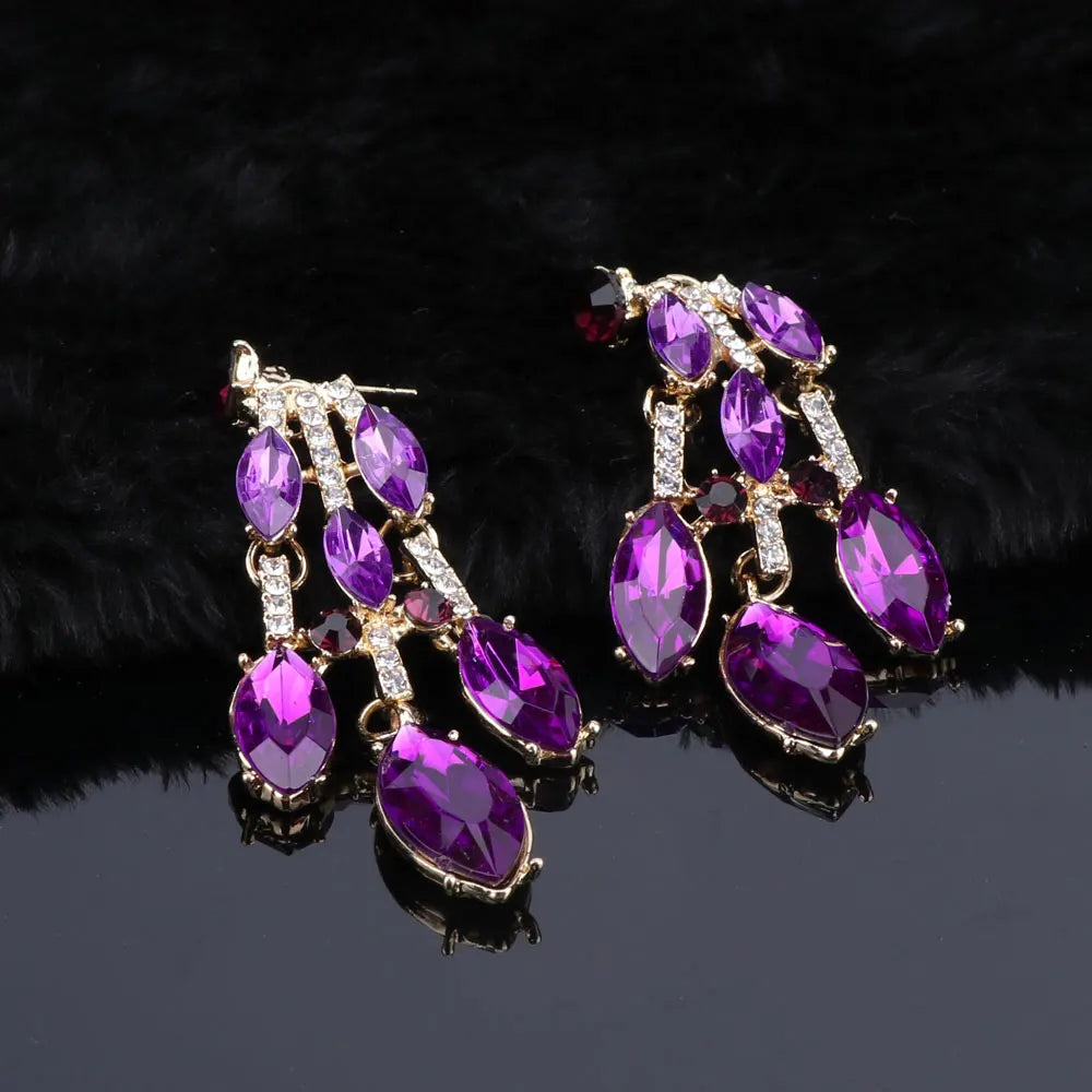Crystal Bridal Jewelry Sets Wedding Party Costume.
