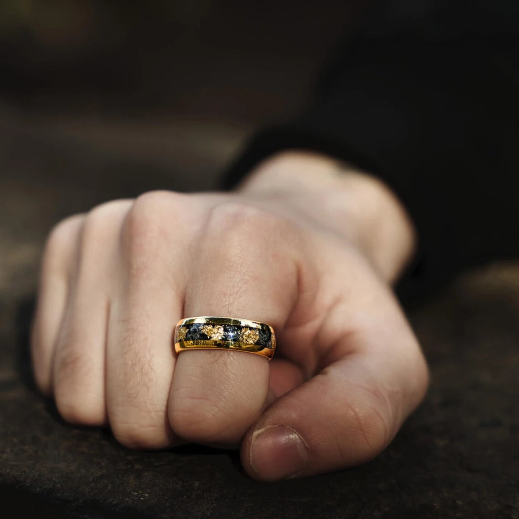8MM Meteorite tungsten ring for man fashion jewelr