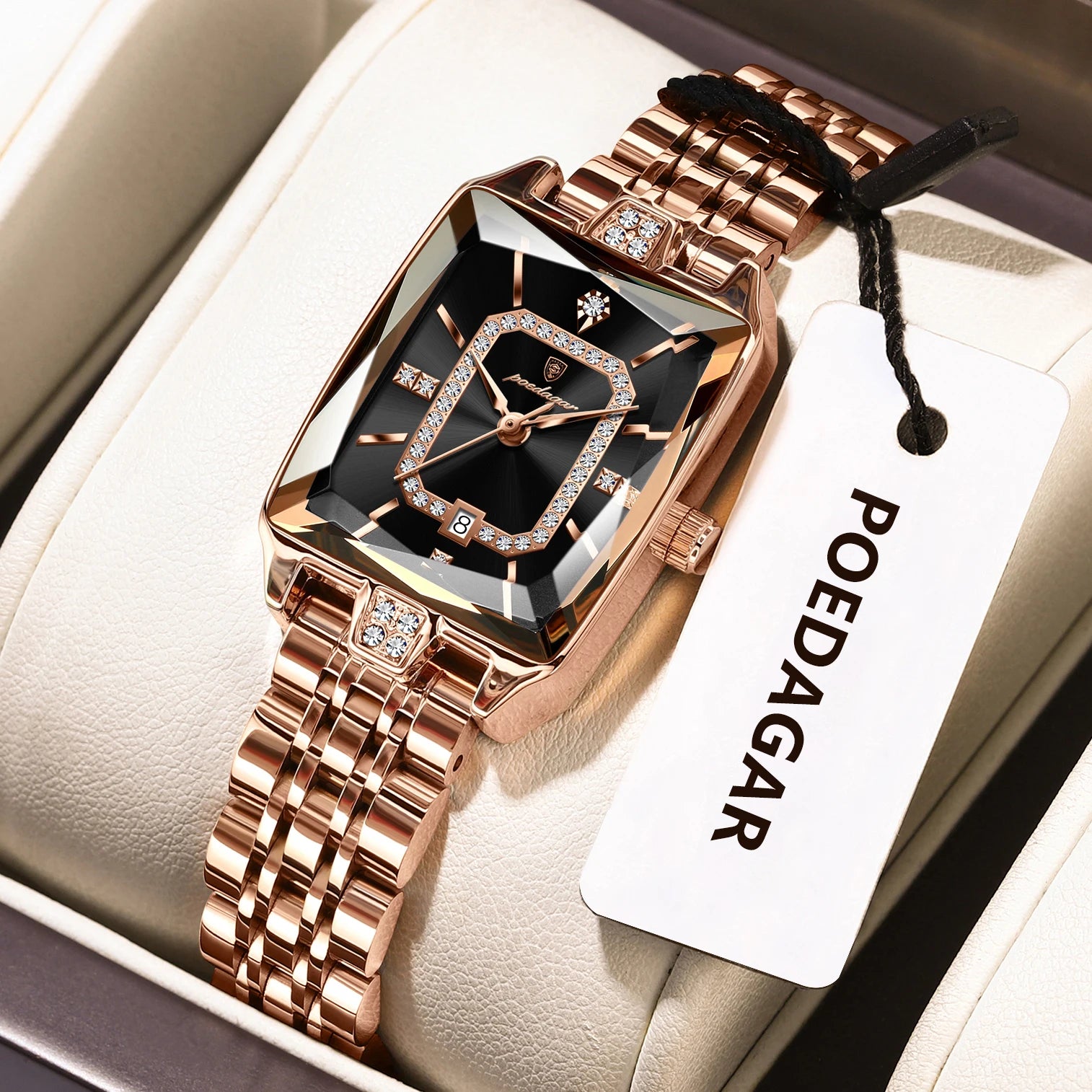 POEDAGAR Luxury Woman Watch Waterproof Date High - 785 RoseGold Black / China Mainland
