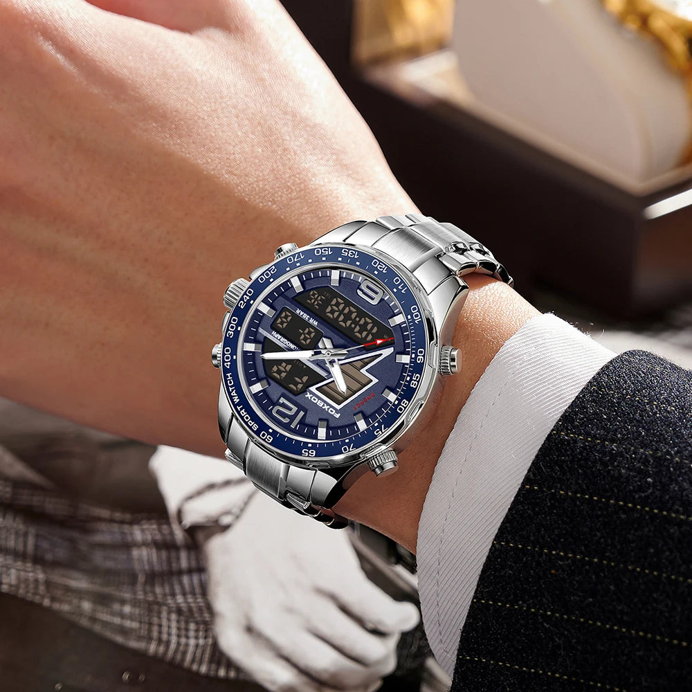 New Foxbox Men Watch Dual Display 30M Waterproof.
