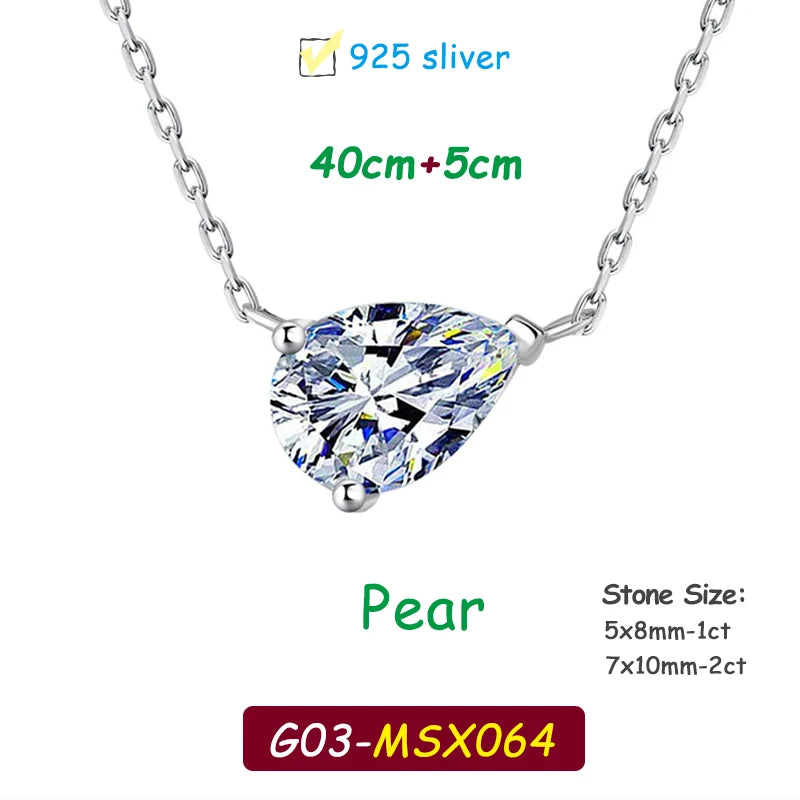Djmax 1-3ct Classic Moissanite Necklace for Women