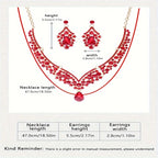 3Pcs Crystal Crown Necklace Earring Set Rhinestone