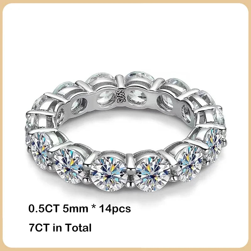 EWYA Luxury 2.2cttw 3mm Moissanite Full Enternity