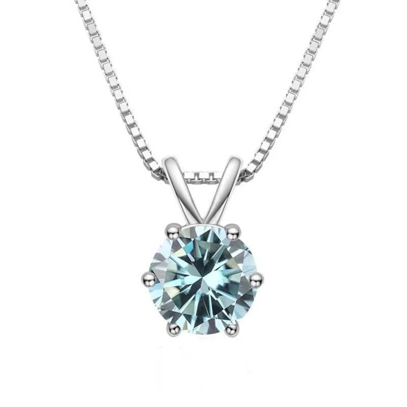 1.0ct-5ct Moissanite Pendant Necklace With Certifi