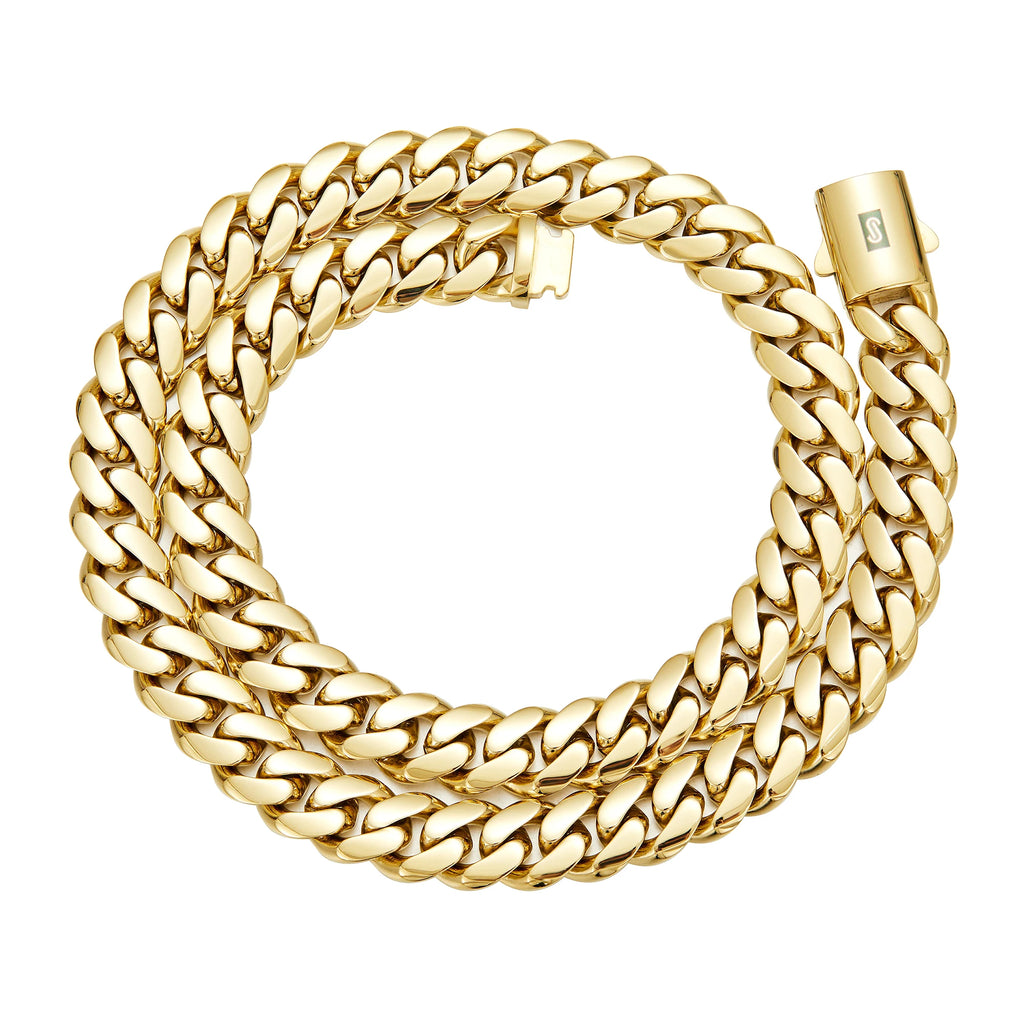 6-14mm wide Stainless Steel Cuban Miami Chains