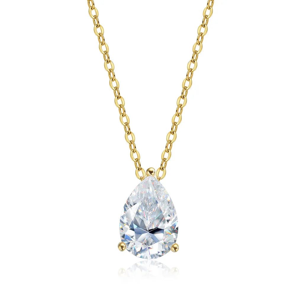 Oevas Water Drop 2-3CT 100% Real Moissanite Neckla