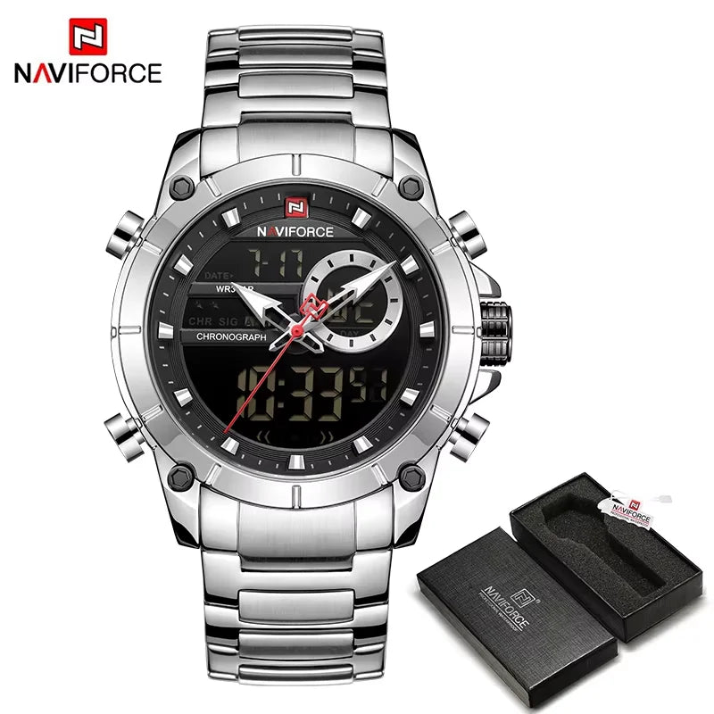 NAVIFORCE 9163 Luxury Original Sport Wrist Watch For - SB BOX-