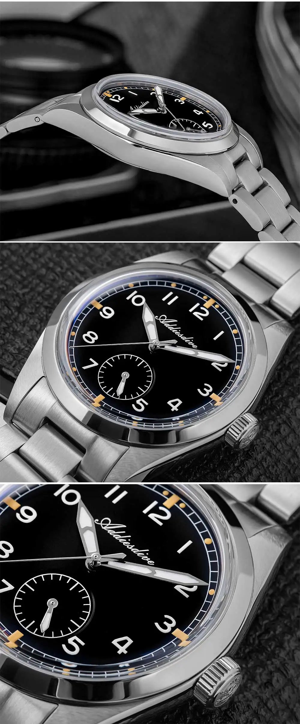 Addiesdive Men's Watch 36mm Waterproof 100m Quartz
