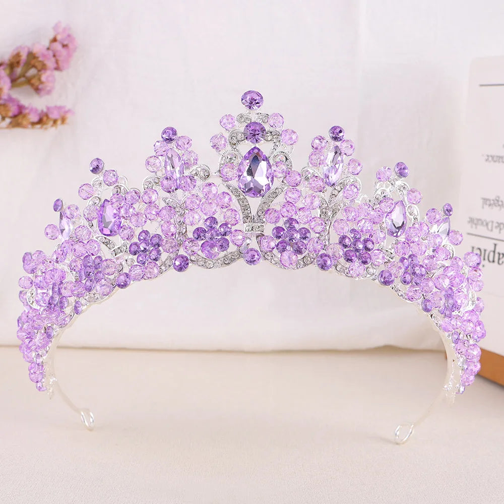Kmvexo Handmade Pink Purple Crystal Beads Bridal.