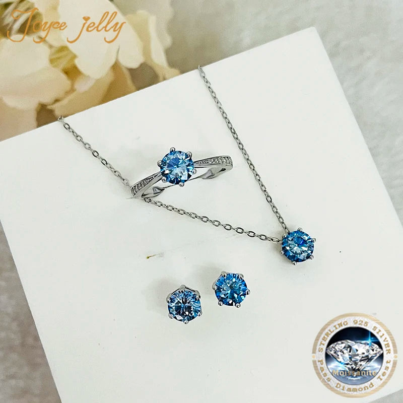 JoyceJelly Moissanite Jewelry Set With 1CT D Color