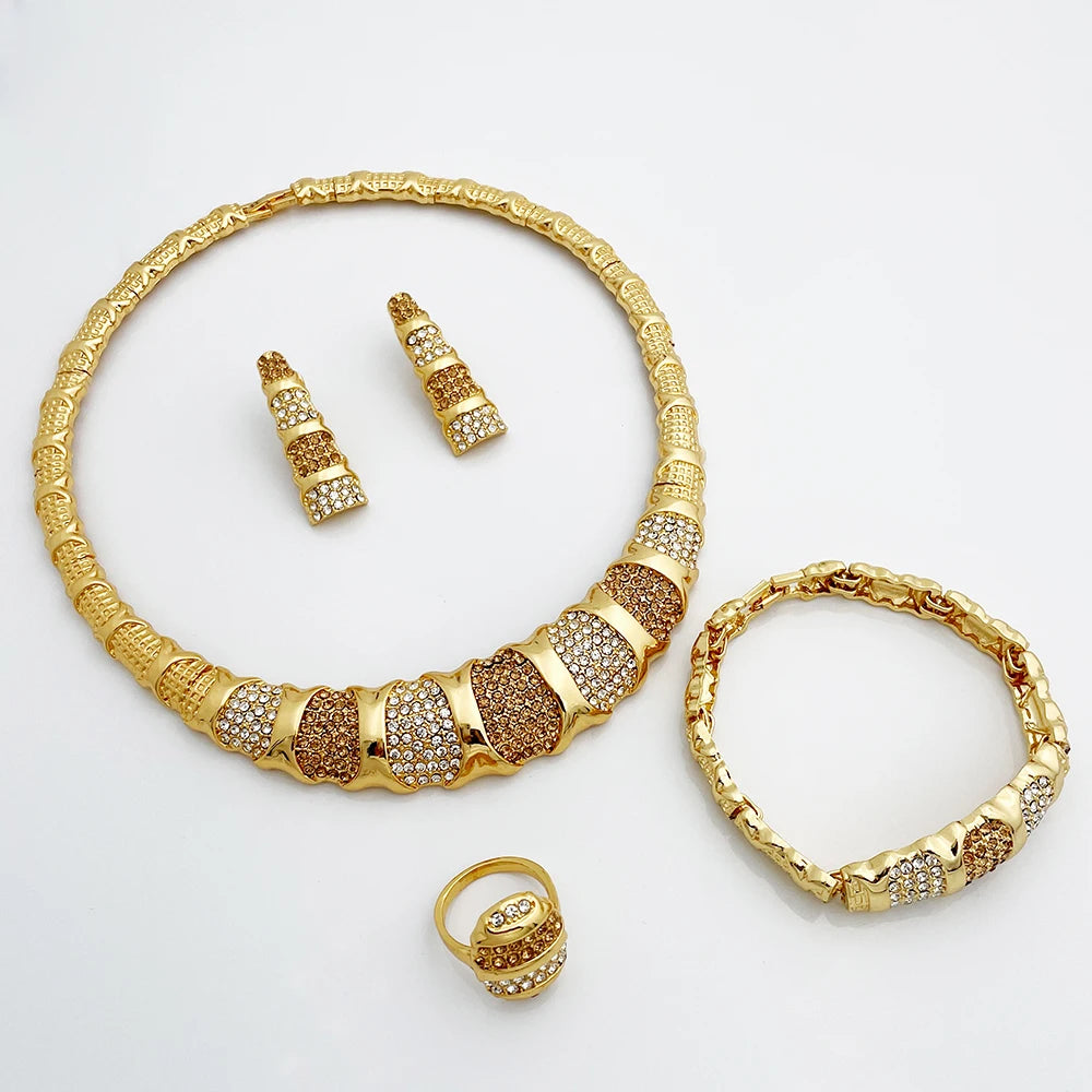 Dubai Jewelry Set For Women 18K Gold Plated Luxury.