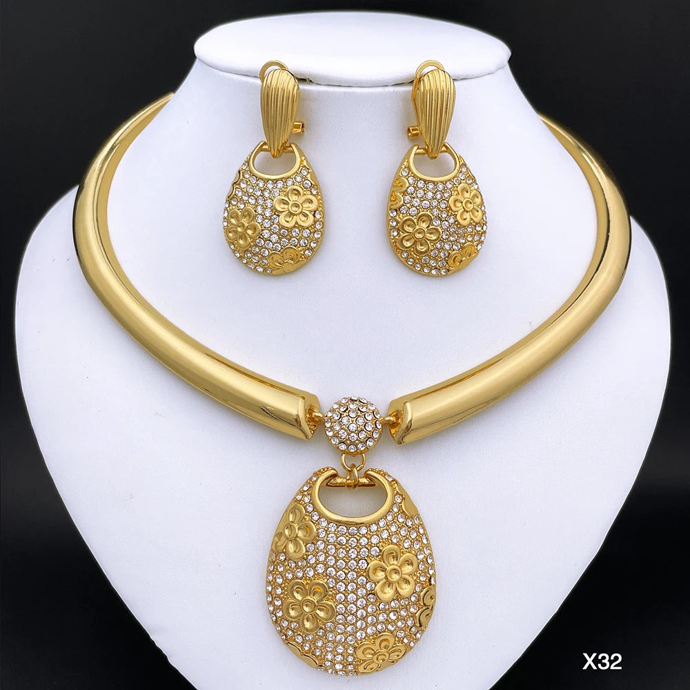 New Necklace And Earrings Set Unique Dubai Fashion