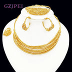 GZJPEI Handmade Women Jewelry Set Multi-layer 18K Gold - A