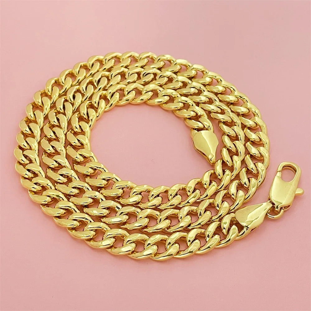 Luxury 24K 9999 Pure Gold real gold Men's wide