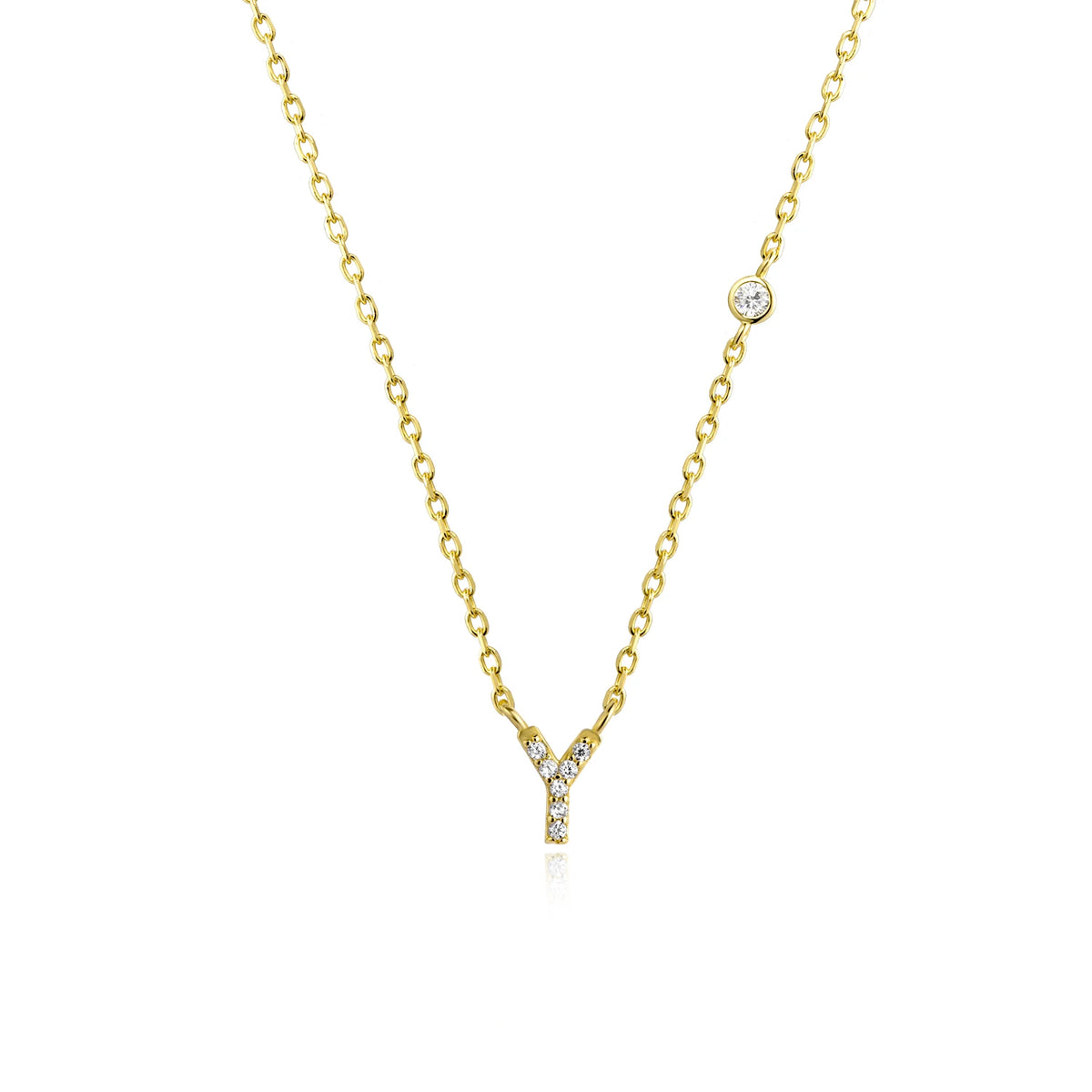 ANDYWEN 925 Sterling Silver Gold Small 26 Letters A- Z - Gold Y