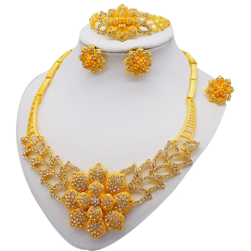 Dubai Women Gold Color Jewelry Sets African Wedding - BJ-944-LS1-4