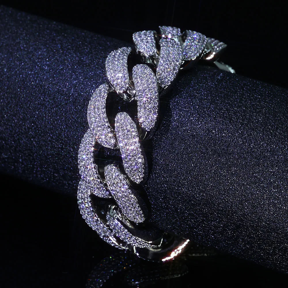 Bling Zircon Cuban Link Chain for Men Iced out.