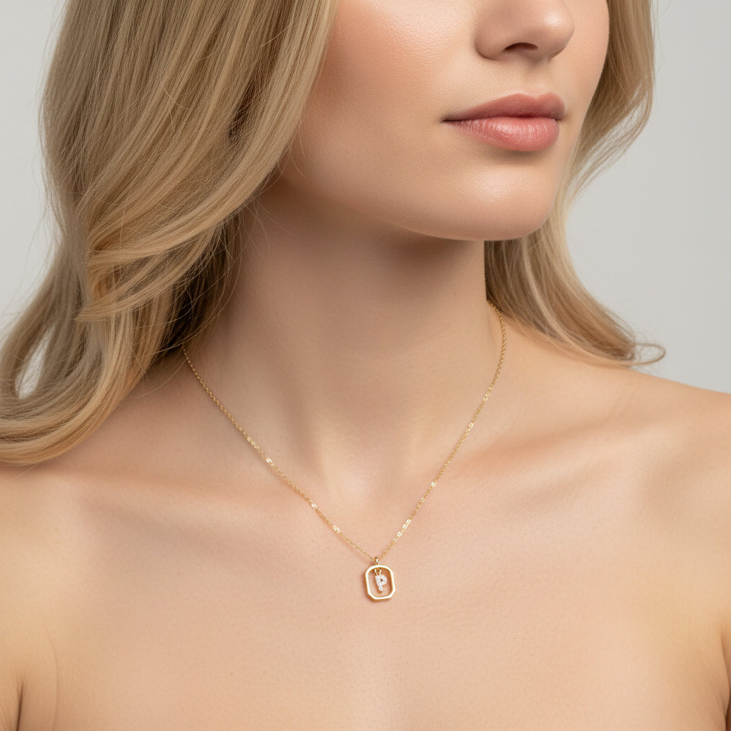 ANDYWEN 925 Sterling Silver Gold Inital Pendant Luxury
