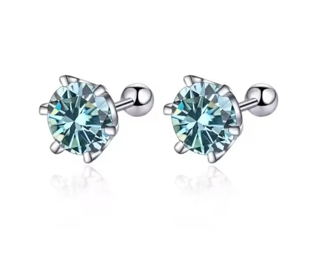 TY 0.3-2CT Moissanite Earrings 925 Sterling Silver