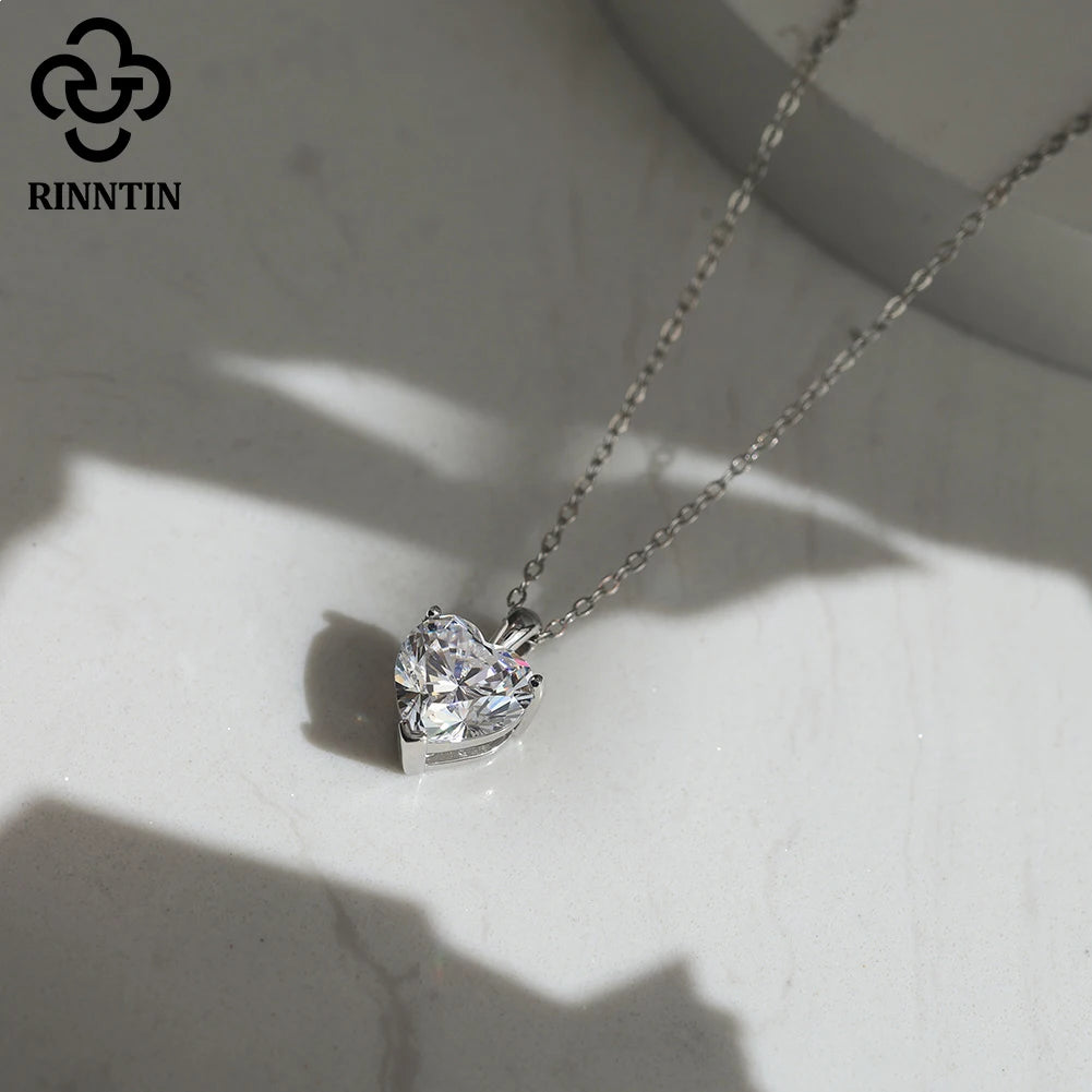 Rinntin Moissanite Diamond Heart Pendant 1-4CT