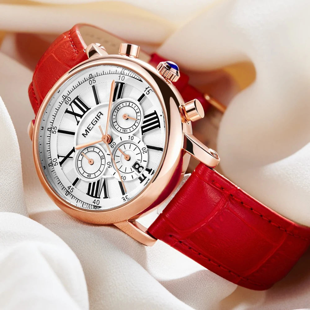 Megir Luxury Fashion Quartz Watch for Female Stude