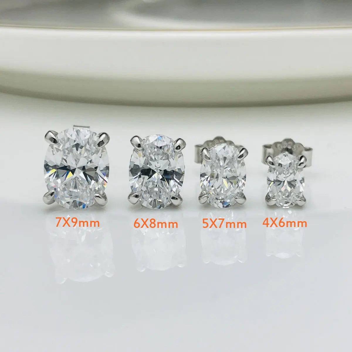 Dezo Total 4 Carats Oval Cut Moissanite Earring