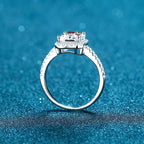 Aeteey Moissanite Diamond Square Ring D Color 1CT