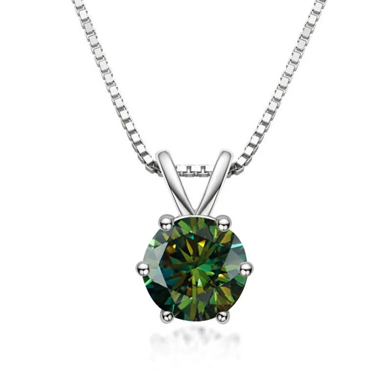 Bague Ringen 100% 925 Sterling Silver 1ct Moissanite - green silver